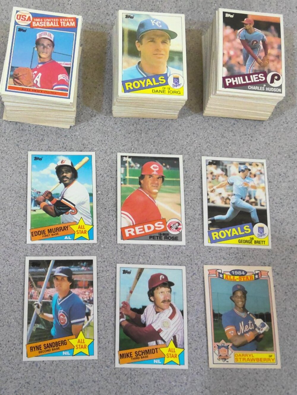 (287) 1985 Topps Baseball Card Lot with Stars